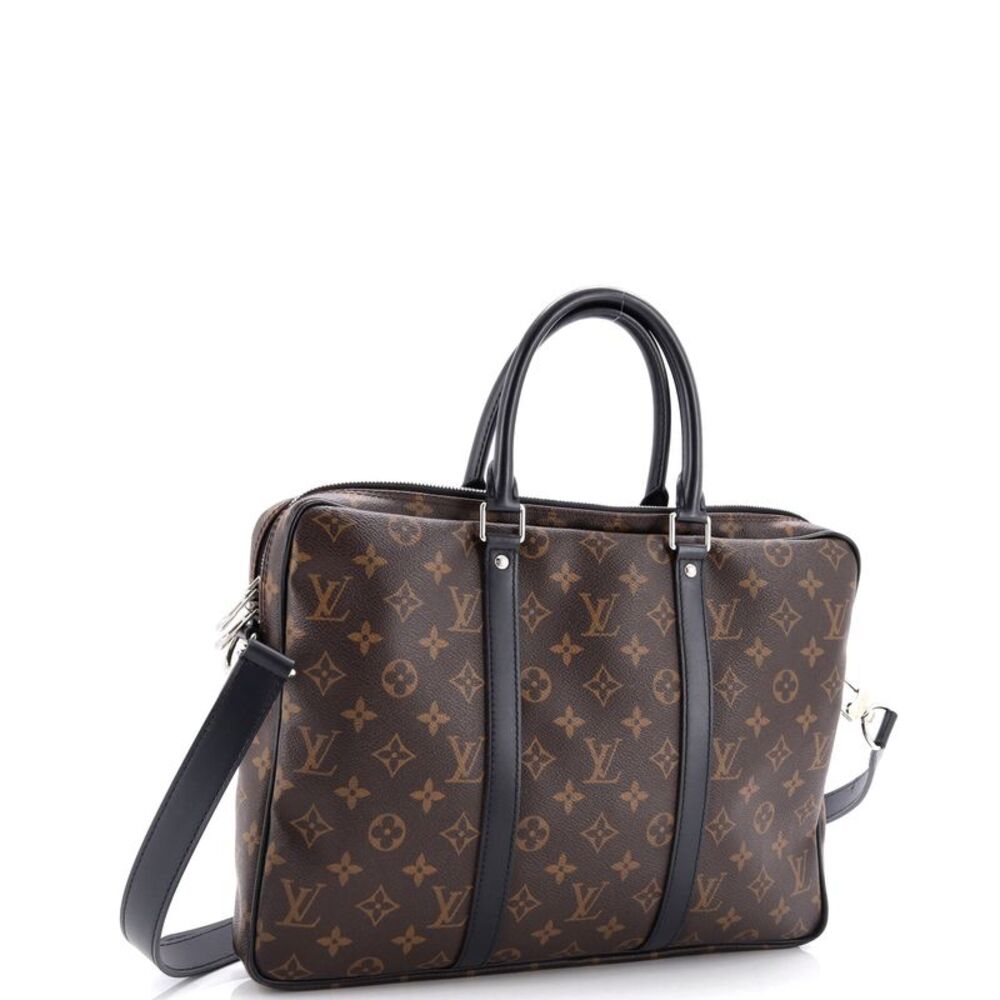 Louis Vuitton Porte-Documents Voyage Briefcase Macassar Monogram Canvas PM Brown - Picture 2 of 7
